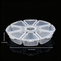 Boîte à bijoux pliable écologique transparente à 8 compartiments, nouvelle technique d'injection, organisateur en plastique PP pour petits composants