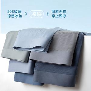 Caleçons Boxers Homme Ice Silks Taille Moyenne Anti-Bactériens Tricotés Respirants pour l'Été - Product Image 4