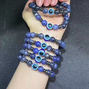 <span class=keywords><strong>Sodalite</strong></span> Devil's Eye Bracelet Rond Émail <span class=keywords><strong>Bleu</strong></span> Evil Eyes Bracelet Pour La Guérison - Product Image 1