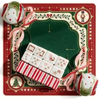 Nouvelles tuiles de mahjong américaines en acrylique, peintes à la main, rose, avec nœud de Noël, en boîte en carton de Ningbo Zhejiang, pour jeu d'échecs ou de cartes
