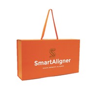 Boîte cadeau pliante plate orange ruban magnétique Flip-Top personnalisable emballage de bougie stratification mate impression de feuille d'or