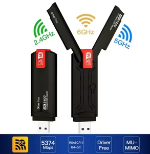 Adaptador USB WIFI 6E de 5400Mbps, controlador de <span class=keywords><strong>MU</strong></span>-MIMO gratuito para <span class=keywords><strong>Win</strong></span> 10 11 2,4G 5G 6GHz Wifi6 USB 3,0 Dongle tarjeta de red inalámbrica - Product Image 2