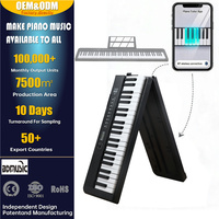 Piano numérique 88 touches, clavier pliable, clavier électronique, connexion sans fil, touches lumineuses, port sustain/MIDI, pour étudiants débutants