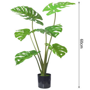 ต้นมอนสเตอร่าปลอมเหมือนจริง ต้นไม้ประดิษฐ์ในกระถาง ใบสวิสชีส ต้นไม้เขตร้อนจำลอง สำหรับตกแต่งห้องนั่งเล่น มุมสำนักงาน - Product Image 4