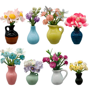 Mini vase en céramique en gros, décoration créative magnétique pour arrangement floral, ornement miniature, aimant de réfrigérateur DIY - Product Image 2