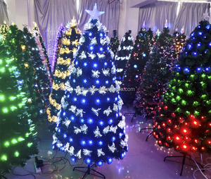 Bán buôn 4ft 5ft 6ft 7ft pre-lit Trắng Nhân Tạo sợi quang Cây giáng sinh với ngôi sao hàng đầu - Product Image 5