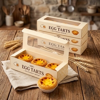 Boîte à tartelettes transparente 3 pièces en carton pliable pour plats à emporter et emballages cadeaux