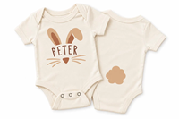Combinaison de Pâques personnalisée pour bébé en coton avec nom personnalisé, tenue de lapin pour bébé, body de lapin de Pâques, première tenue de Pâques, cadeau de Pâques pour bébé
