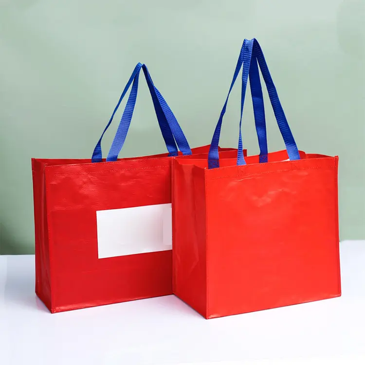 Original Factory Cartoon Woven Shopping Bag Wholesale Waterproof Laminated PP Handbag Snakeskin Plastic Bag