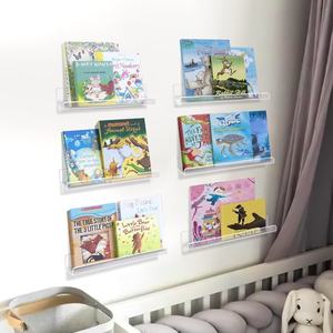 Clear Acrylic Shelves Nursery Book Shelves for Wall Floating Bookshelf Vinyl Display <strong>Record</strong> Holder Magazine <strong>Rack</strong> Picture Shelf - Product Image 1