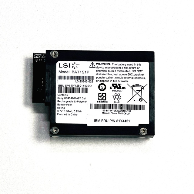 BAT1S1P Raid Battery Compatible with IBM M5000 M5014 M5015 LSI MegaRaid BBU08 9260 9261 9280 Series 3.7V 5.6Wh 1.5Ah
