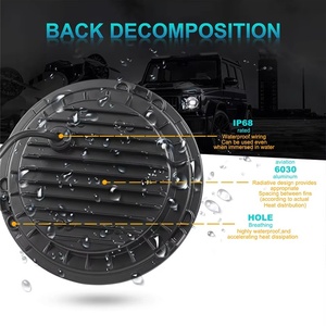 Faro LED de 7 Pulgadas, 12V, 60W, DRL H4, Aro Halo, Ojo de Ángel, 7500 Lúmenes, 6000K, para Auto y Motocicleta, para Wrangler JK JL - Product Image 2