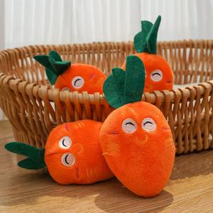 Jouets à mâcher interactifs durables en gros pour chiens, peluche douce en forme de fruits et de carottes, résistants aux morsures, jouet pour petits animaux - Product Image 5
