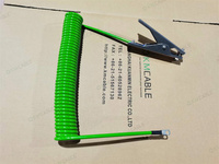 Collage statique antistatique approuvé Atex Mise à la terre Pinces en aluminium connectées avec un câble vert