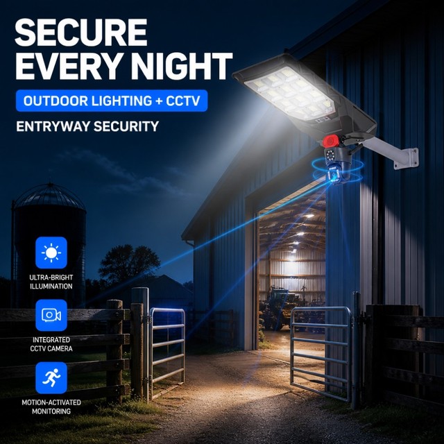 8MP Solar Powered CCTV Camera 4G Sim Card Security Solar Street Light 30W 50W With Wireless Monitor Sensor for Municipal Project
