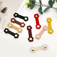 Deepeel BB-042 8*2.5cm Kancing Magnetik PU Berbentuk Bunga Warna-warni yang Lucu untuk Aksesoris Tas Pakaian Buatan Tangan DIY
