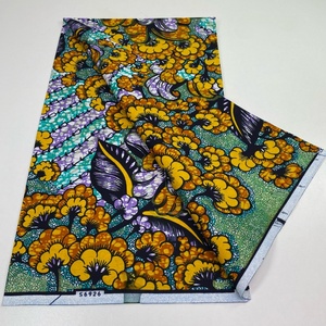 Tissu <span class=keywords><strong>pagne</strong></span> africain Grand Super Wax, motif africain doré, pour robes de mariée, chemises et sacs - Textile nigérian Batik - Product Image 3