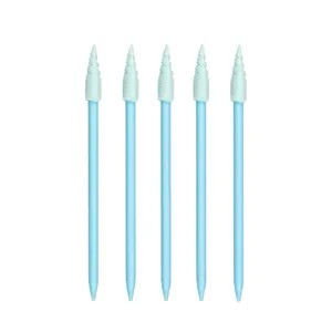 Lint Miễn Phí Nhọn Xoắn Ốc Đầu Bọt Làm Sạch Tăm Phòng Sạch Foam Tip Gạc