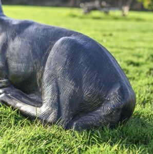 Estatua de Reno de bronce, suministros de jardín, escultura de Navidad de Reno de bronce hecha a mano, decoración de granja al aire libre, ciervo antiguo sentado - Product Image 2