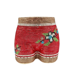 Mini sac de soirée sexy pour femme avec cristaux, pochette à strass époustouflante, sac à main à chaîne détachable pour rendez-vous galants et Halloween - Product Image 2