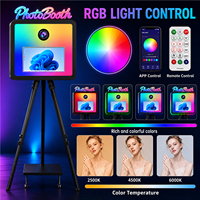Taşınabilir Renkli DSLR Fotoğraf Kabini Gövdesi, Yazıcı Standı, Kamera Fotoğraf Kabini, 15.6 İnç Dokunmatik Ekranlı Selfie Fotoğraf Makinesi