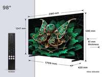 TV Pintar Layar Besar Tanpa Bingkai 98 Inci QLED 4K UHD 60/120Hz 3D dengan Android Google WebOS Multibahasa