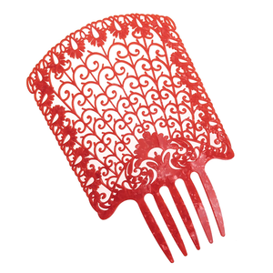 Ahueca hacia fuera las mujeres tenedor pinza de pelo clásico Carey Color acetato peines insertar estilo peines para la decoración del cabello - Product Image 3