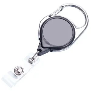 Bestom 100PCS Plastic V Shape Forste Badge Reels With PVC Strap Retractable Keychain For Men Badge Reel Yoyo For Exhibition