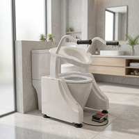 Chaise de toilette réglable en hauteur, chaise de transfert portable, chaise de toilette mobile multifonctionnelle pour l'accès à la salle de bain