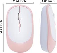 En stock, ratón inalámbrico óptico recargable, portátil, ultrafino, Bluetooth 2.4G de 1600DPI para PC y portátil.
