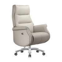 Chaise de bureau de direction moderne de luxe à dossier haut en cuir avec accoudoirs pivotants électriques inclinables et réglables en hauteur pour usage professionnel