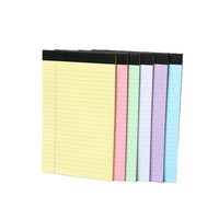 Bloc-notes compact 6 couleurs non adhésif à lignes rayées, 30 feuilles, papier couleur unie, style brique, pour l'approvisionnement transfrontalier