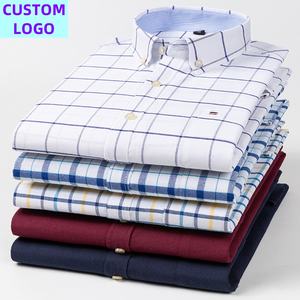 <span class=keywords><strong>Camicia</strong></span> da <span class=keywords><strong>Uomo</strong></span> Taglie Forti con LOGO Personalizzato in Cotone Oxford 100% <span class=keywords><strong>a</strong></span> Quadri o <span class=keywords><strong>a</strong></span> Righe Classica <span class=keywords><strong>a</strong></span> Maniche Lunghe per Autunno Inverno - Product Image 3