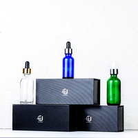 Flacon Compte-Gouttes Personnalisé en Verre Givré à Épaule Plate pour Huile Essentielle ou Sérum, 10 ml 30 ml, Couleur Dégradée, avec Coffret Cadeau