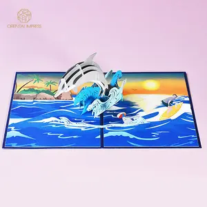 2024 Pop Up Dolphin Greeting Cards 3D Animals Think Of You Card Birthday Card