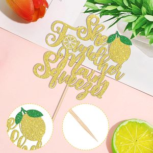 1 unidad de Adorno para Pastel 'She Found Her Main Squeeze' con purpurina, diseño de fruta y limón, para bodas, compromisos, despedidas de soltera y fiestas, accesorios para pasteles - Product Image 3
