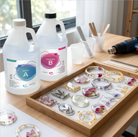 Kit de résine époxy 1:1 résistant aux UV, ensemble de 2 gallons, résine et durcisseur non toxiques à faible odeur pour les loisirs créatifs débutants, résine de moulage
