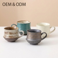 Mug en grès rétro vintage transfrontalier, pour usage domestique en Chine, en céramique, pour eau, café et latte art américain, avec logo personnalisé