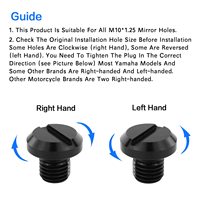 2 buah motor M10x1.25 lubang cermin colokan sekrup Universal cocok untuk Yamaha FZ-07 FZ-09 MT-07 MT-09FZ Honda CRF250 CB500F