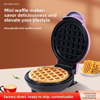 Mini gaufrier électrique et machine à pain, crêpière, machine à gâteaux et sandwichs pour le petit-déjeuner - Entièrement automatique, en plastique, usage domestique, 350W