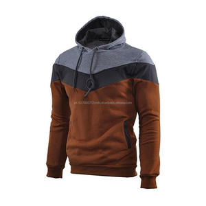 Sweat à capuche en polaire 100% coton de haute qualité pour homme, vêtements unis, blanc, grande poche, ensembles avec étiquettes et logo - Product Image 1