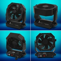 Ventilateur de scène VLTG 200W Wind King DMX, ventilateur de scène industriel robuste pour la production d'événements
