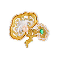 Nouvelle broche en émail et perles Ruyi de style chinois, porte-bonheur, pour femme, vintage, pour manteau, cadeau