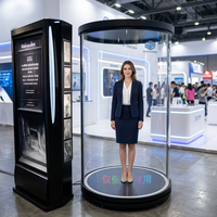 Cilindro de Exhibición Publicitaria Holográfico, Holograma 3D de Tamaño Humano para Ferias Comerciales, Exposiciones, Galerías, Museos, Educación