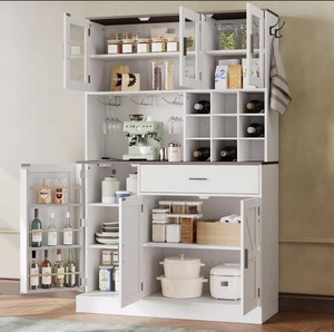 Armoire <span class=keywords><strong>de</strong></span> <span class=keywords><strong>rangement</strong></span> moderne en bois avec portes vitrées, double porte, 5 étagères, design écologique et durable, capacité <span class=keywords><strong>de</strong></span> <span class=keywords><strong>rangement</strong></span> <span class=keywords><strong>de</strong></span> plus <span class=keywords><strong>de</strong></span> 1,5 m pour une utilisation multi-pièces - Product Image 2