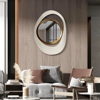 Nordischer Stil Dreidimensionaler Eisen-Öko-Freundlicher Handgefertigter Dekorativer Spiegel Unregelmäßige Form Modernes Einfaches Design Wandspiegel
