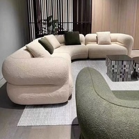 2026 GEDO Bestpreis Modernes Einfaches Geschwungenes Bobble-Ball Lammwollstoff Sofaset