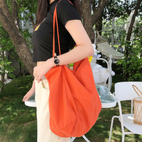 Sac à main en toile de grande capacité Ins japonais sac fourre-tout coréen de couleur unie avec logo personnalisé pour les annonces et le shopping