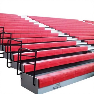 Sedili Retrattili per Tribune con Ringhiera e Braccioli in Legno, Numerazione Fila e Posto, per Stadi al Coperto, con Guida di Installazione e Progettazione OEM - Product Image 1
