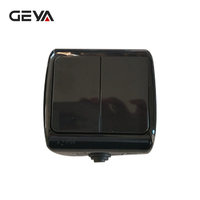GEYA fábrica personalizada 10A 250V interruptores de pared de PC a prueba de agua estándar europeo IP54 2 Gang 1 manera para uso doméstico